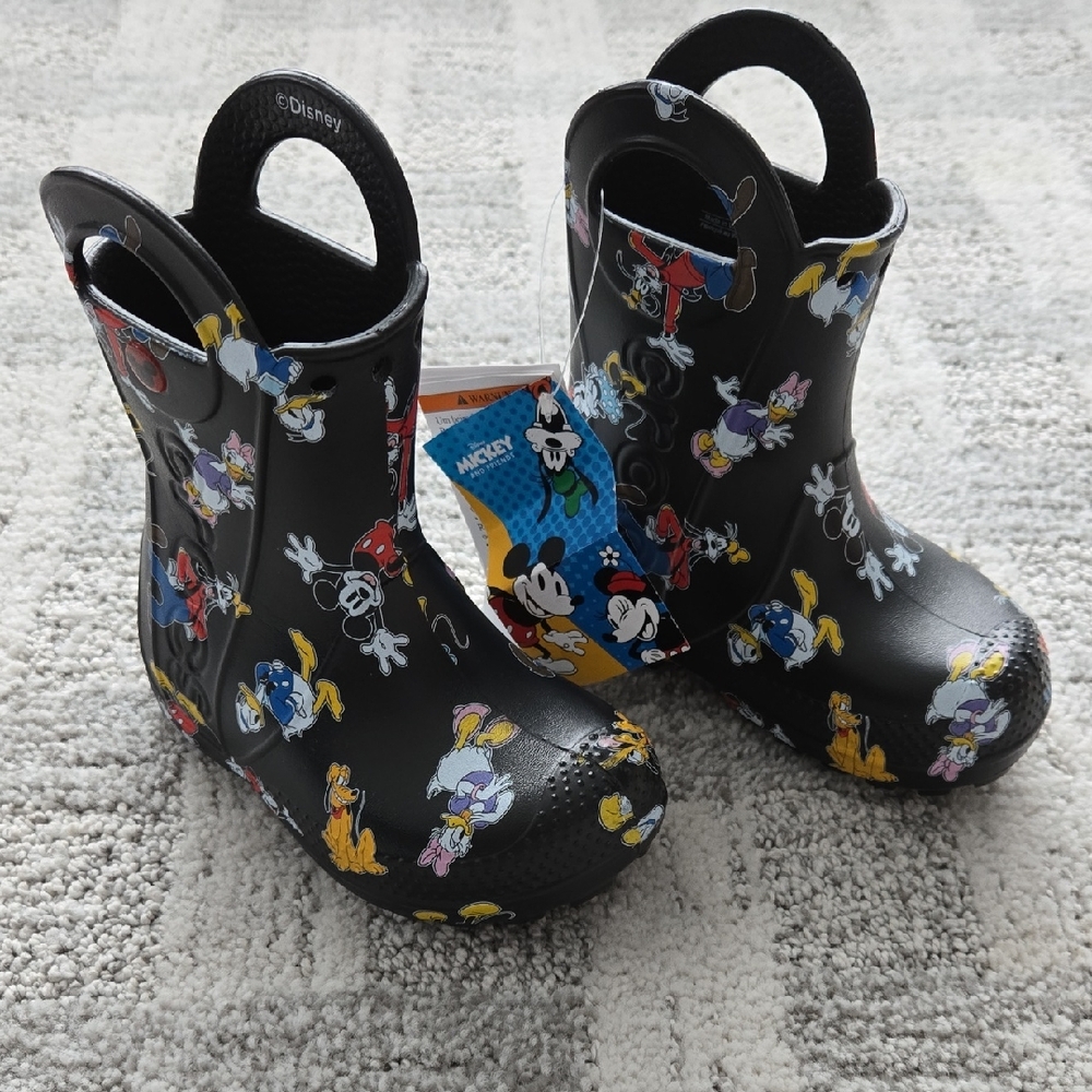 NWT Disney Mickey Mouse and Friends Croccs Rain Boots- Toddler Size 7